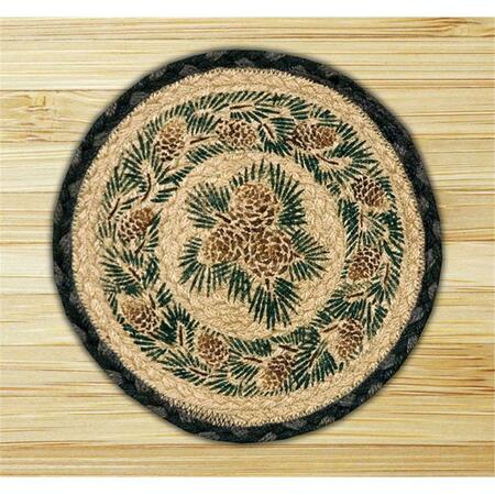 CAPITOL IMPORTING CO Capitol Importing Pinecone - 10 in. x 10 in. Hand Printed Round Swatch 80-025A